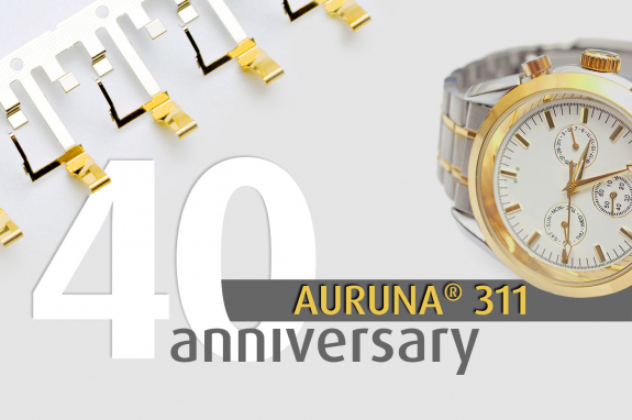 AURUNA 311 - Hard gold electrolyte for direct gold plating of stainless steel - Umicore Metal Deposition Solutions - 40 years