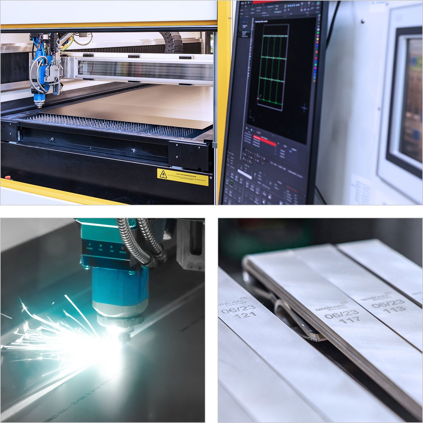 PLATINODE - Anodes and cathodes manufactured with increased efficiency and quality - Umicore Metal Deposition Solutions - laser cutting system