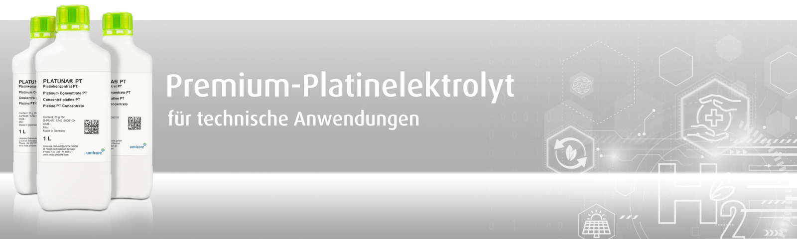 Umicore MDS - PLATUNA PT - Platinbeschichtung für Medizintechnik - Premiumelektrolyt