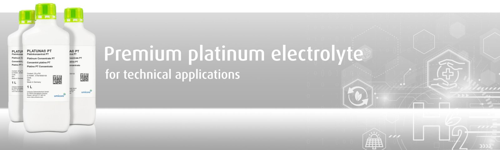 Umicore MDS - PLATUNA PT - Platinum coating for medical technology - premium platimum electrolyte