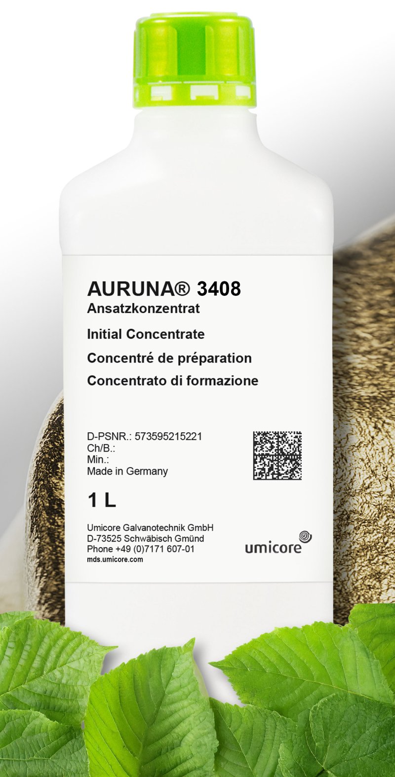 Umicore MDS - AURUNA 3408 - Environmentally friendly hard gold plating - without grain refiners
