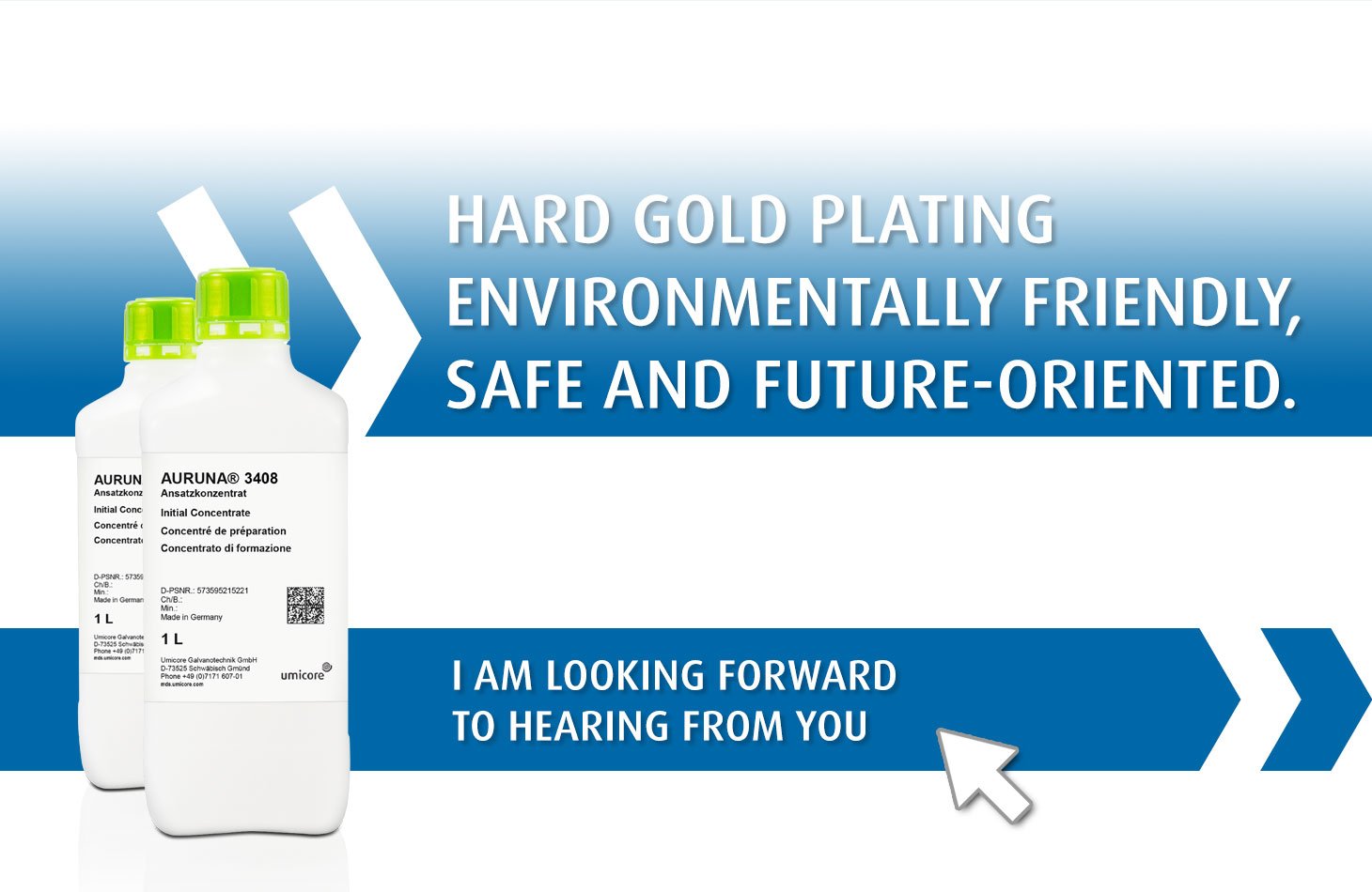 Umicore MDS - AURUNA 3408 - Environmentally friendly hard gold plating - Contact email