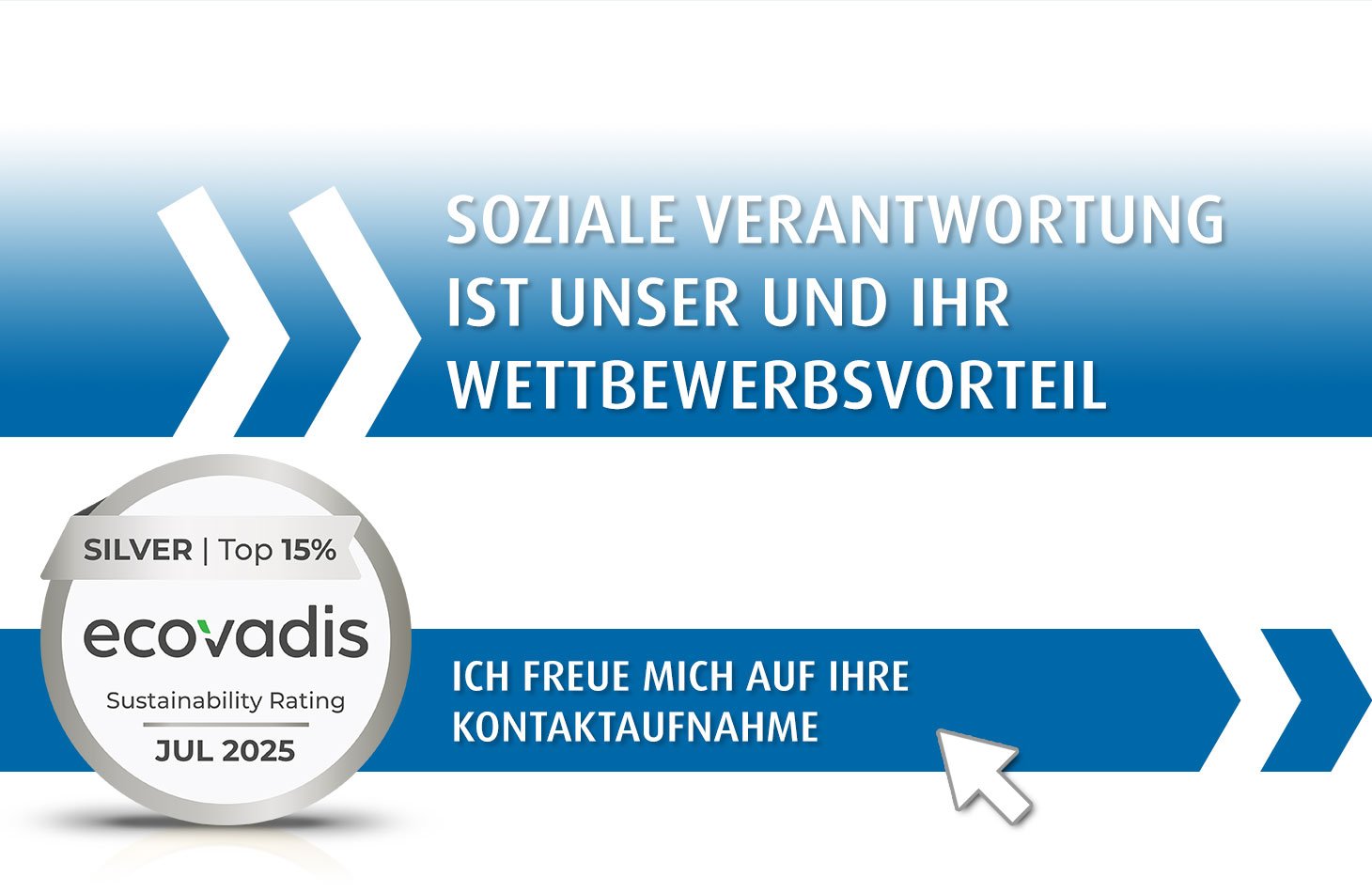 EcoVadis Silber Auszeichnung – Nachhaltige und soziale Unternehmensverantwortung - Kontakt