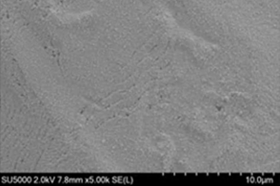Umicore MDS - PLATUNA - Platinum coating for PTLs in PEM electrolysers - 100 nm platinum layer - 5x magnification